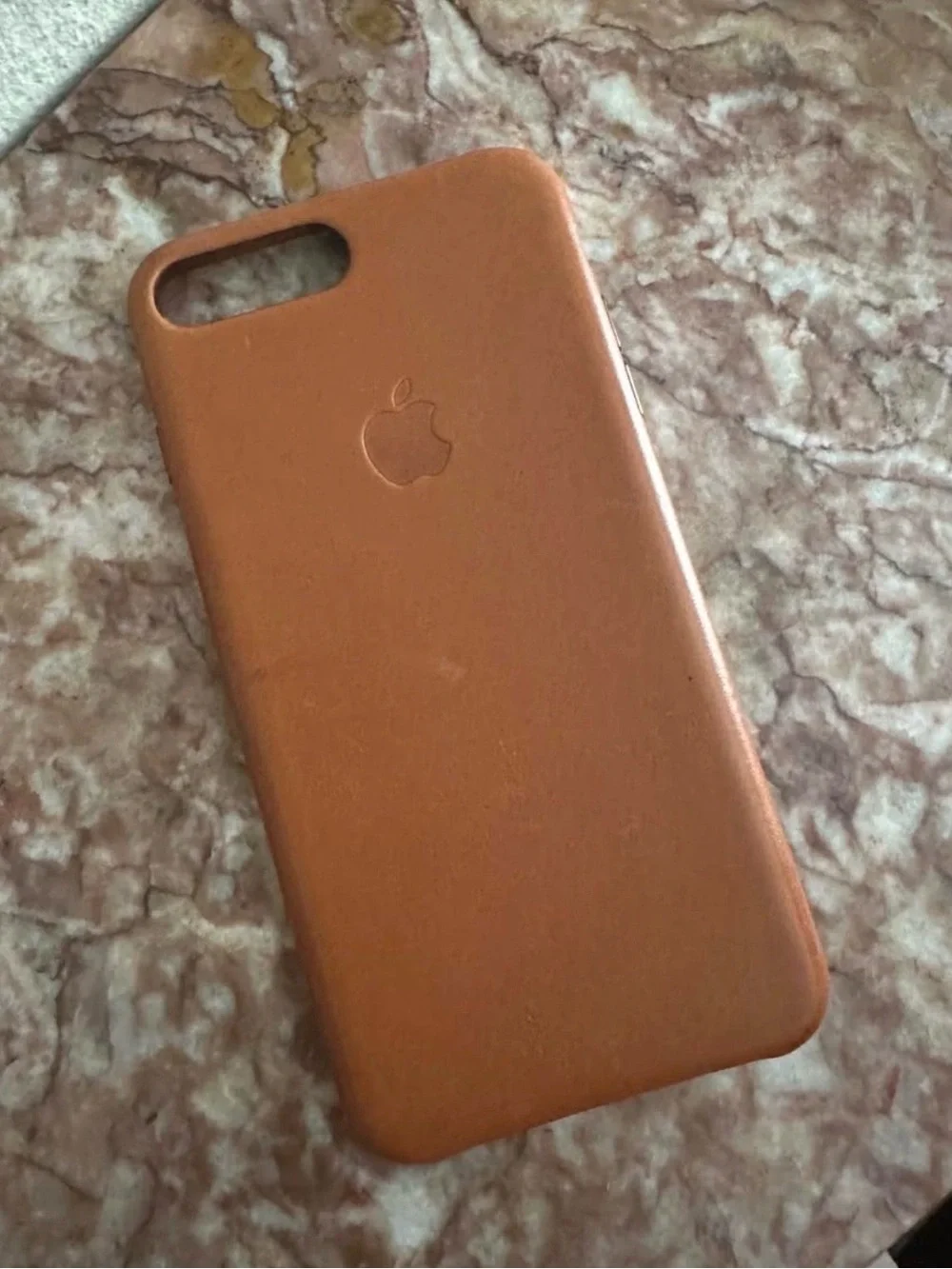 Apple Leather iPhone Case in Saddle Brown